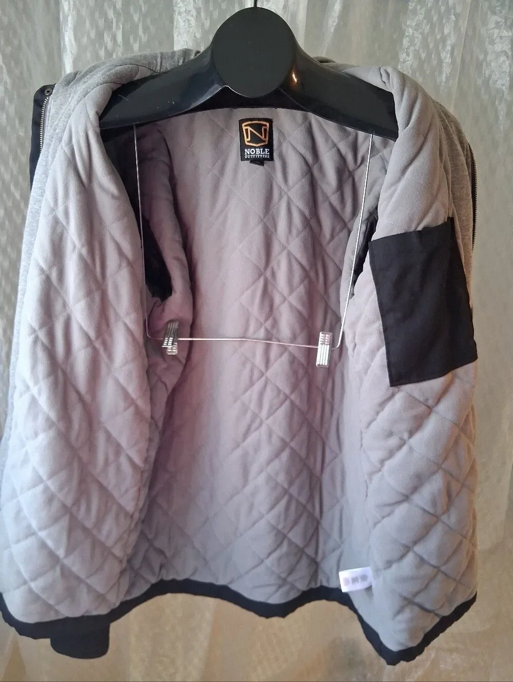 Noble Outfitters Men's Black Hooded Field Jacket - Classic Casual Layer Sz L